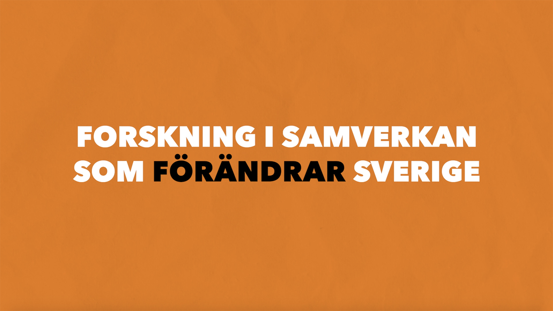 Banner på Forskning i samverkan som förändrar Sverige