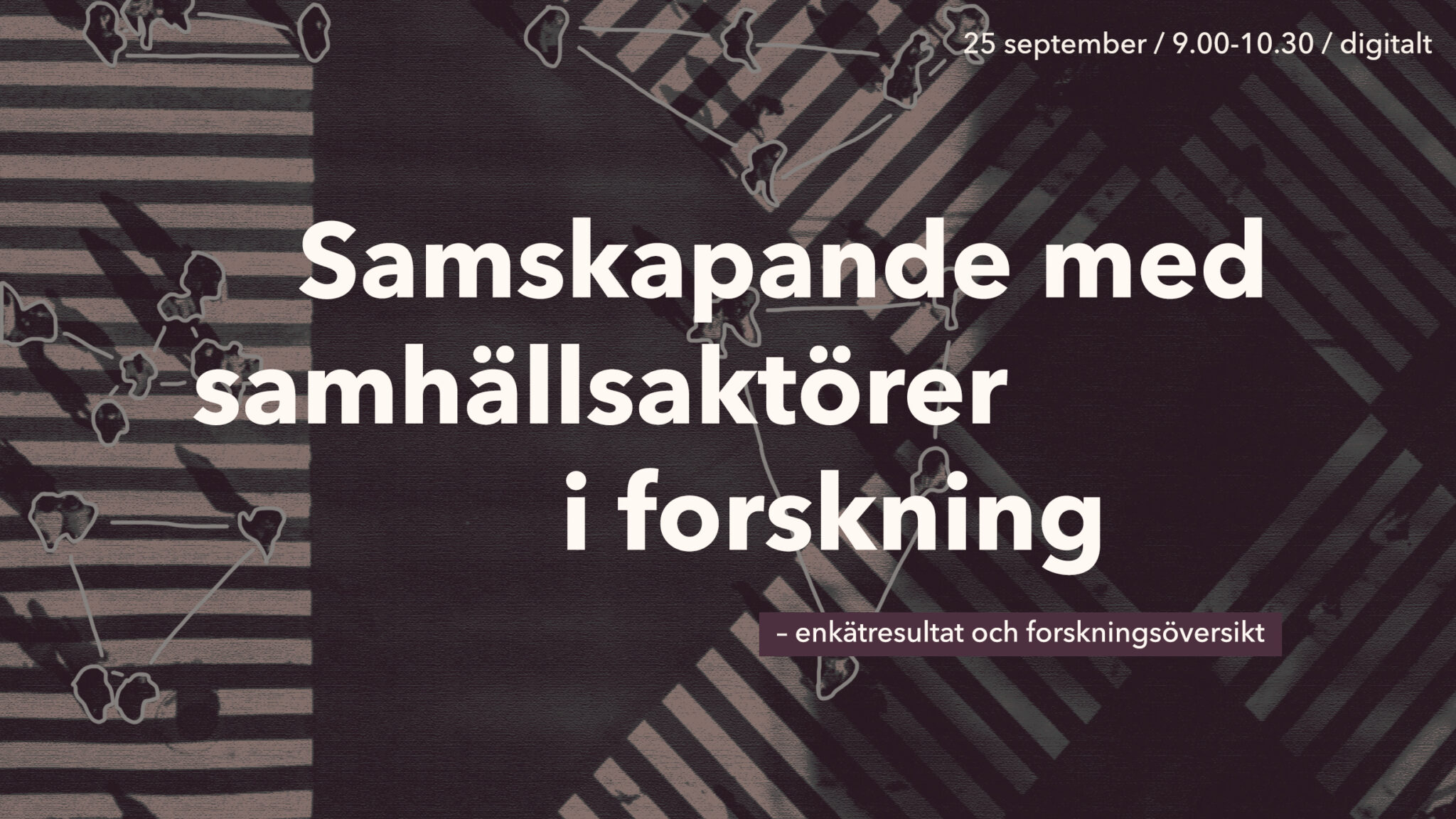 Bannerbild för Samskapande med samhällsaktörer i forskning - enkätresultat och forskningsöversikt.